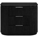  Meridian Astrid Black Solid Wood And Oak Veneer Nightstand IMAGE 3