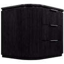  Meridian Astrid Black Solid Wood And Oak Veneer Nightstand IMAGE 7