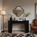  Meridian Astrid Black Solid Wood And Oak Veneer Console Table IMAGE 2