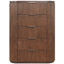  Meridian Astrid Brown Solid Wood And Oak Veneer Chest IMAGE 3