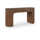  Meridian Astrid Brown Solid Wood And Oak Veneer Desk IMAGE 1