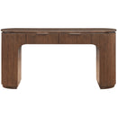  Meridian Astrid Brown Solid Wood And Oak Veneer Desk IMAGE 3