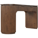  Meridian Astrid Brown Solid Wood And Oak Veneer Desk IMAGE 9