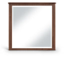  Meridian Astrid Brown Solid Wood And Oak Veneer Mirror IMAGE 1