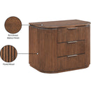  Meridian Astrid Brown Solid Wood And Oak Veneer Nightstand IMAGE 14