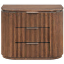  Meridian Astrid Brown Solid Wood And Oak Veneer Nightstand IMAGE 3