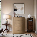  Meridian Astrid Natural Solid Wood And Oak Veneer Chest IMAGE 2