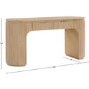  Meridian Astrid Natural Solid Wood And Oak Veneer Desk IMAGE 12