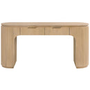  Meridian Astrid Natural Solid Wood And Oak Veneer Desk IMAGE 3