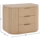  Meridian Astrid Natural Solid Wood And Oak Veneer Nightstand IMAGE 12