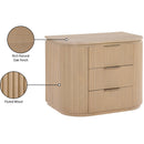  Meridian Astrid Natural Solid Wood And Oak Veneer Nightstand IMAGE 13