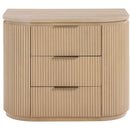  Meridian Astrid Natural Solid Wood And Oak Veneer Nightstand IMAGE 3