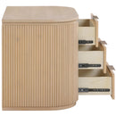  Meridian Astrid Natural Solid Wood And Oak Veneer Nightstand IMAGE 6