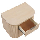  Meridian Astrid Natural Solid Wood And Oak Veneer Nightstand IMAGE 8