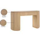  Meridian Astrid Natural Solid Wood And Oak Veneer Console Table IMAGE 11
