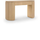  Meridian Astrid Natural Solid Wood And Oak Veneer Console Table IMAGE 1