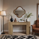  Meridian Astrid Natural Solid Wood And Oak Veneer Console Table IMAGE 2