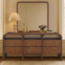  Meridian Giada Brown Solid Wood And Veneer Mirror IMAGE 2