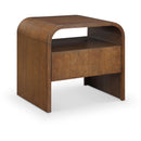  Meridian Giada Brown Solid Wood And Veneer Nightstand IMAGE 1