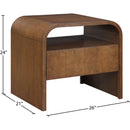  Meridian Giada Brown Solid Wood And Veneer Nightstand IMAGE 9