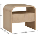  Meridian Giada Natural Solid Wood And Veneer Nightstand IMAGE 8