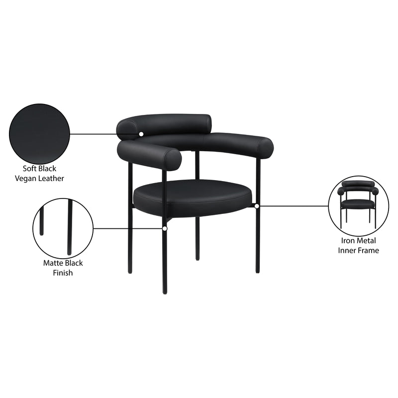 Meridian Blake Black Vegan Leather Dining Chair IMAGE 10