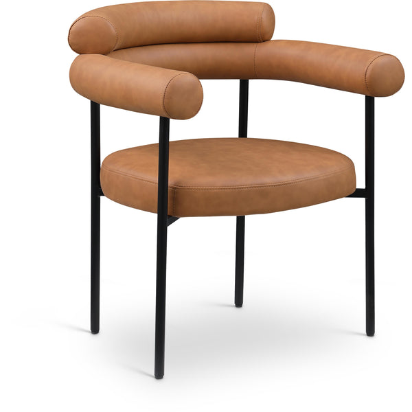 Meridian Blake Cognac Vegan Leather Dining Chair IMAGE 1