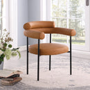 Meridian Blake Cognac Vegan Leather Dining Chair IMAGE 2