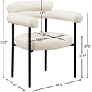 Meridian Blake Cream Vegan Leather Dining Chair IMAGE 9