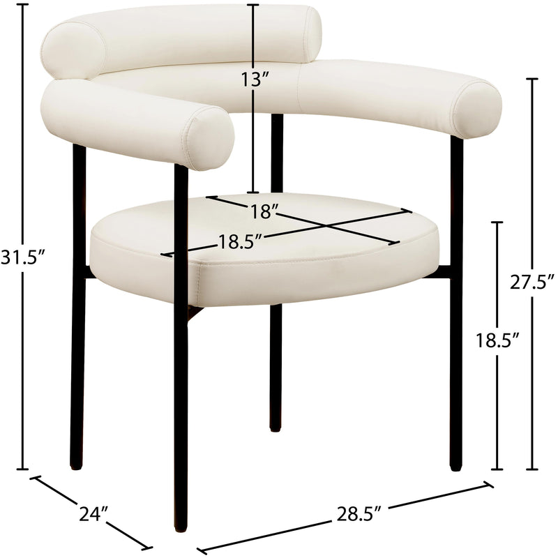 Meridian Blake Cream Vegan Leather Dining Chair IMAGE 9