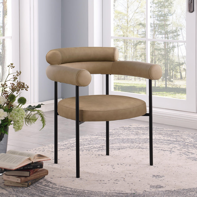Meridian Blake Tan Vegan Leather Dining Chair IMAGE 2