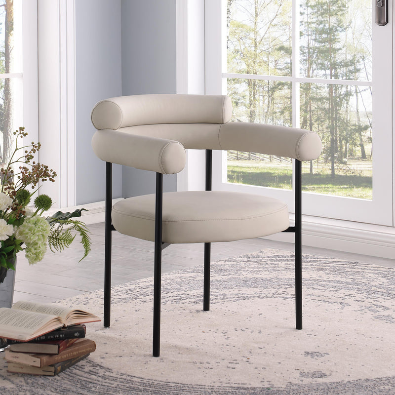Meridian Blake Taupe Vegan Leather Dining Chair IMAGE 2