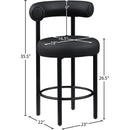 Meridian Bordeaux Black Vegan Leather Counter Stool IMAGE 10