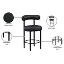 Meridian Bordeaux Black Vegan Leather Counter Stool IMAGE 11