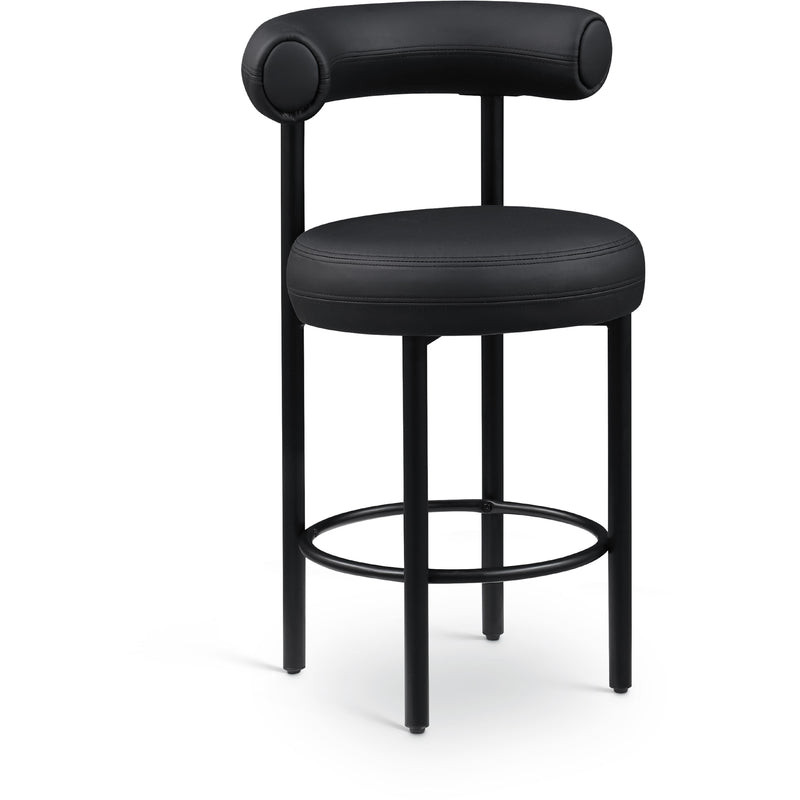 Meridian Bordeaux Black Vegan Leather Counter Stool IMAGE 1