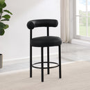 Meridian Bordeaux Black Vegan Leather Counter Stool IMAGE 2