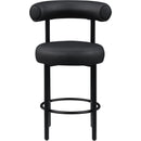 Meridian Bordeaux Black Vegan Leather Counter Stool IMAGE 3