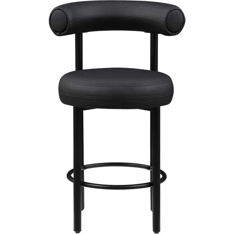 Meridian Bordeaux Black Vegan Leather Counter Stool IMAGE 3