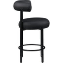 Meridian Bordeaux Black Vegan Leather Counter Stool IMAGE 4