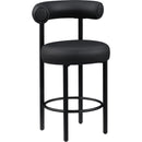 Meridian Bordeaux Black Vegan Leather Counter Stool IMAGE 6