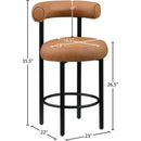 Meridian Bordeaux Cognac Vegan Leather Counter Stool IMAGE 10