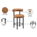 Meridian Bordeaux Cognac Vegan Leather Counter Stool IMAGE 11
