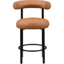 Meridian Bordeaux Cognac Vegan Leather Counter Stool IMAGE 3