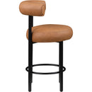 Meridian Bordeaux Cognac Vegan Leather Counter Stool IMAGE 4