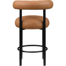 Meridian Bordeaux Cognac Vegan Leather Counter Stool IMAGE 5