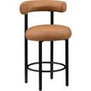 Meridian Bordeaux Cognac Vegan Leather Counter Stool IMAGE 6