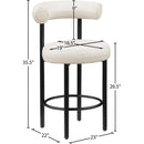 Meridian Bordeaux Cream Vegan Leather Counter Stool IMAGE 10