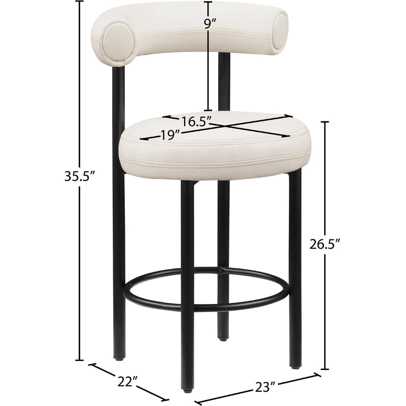Meridian Bordeaux Cream Vegan Leather Counter Stool IMAGE 10