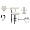 Meridian Bordeaux Cream Vegan Leather Counter Stool IMAGE 11