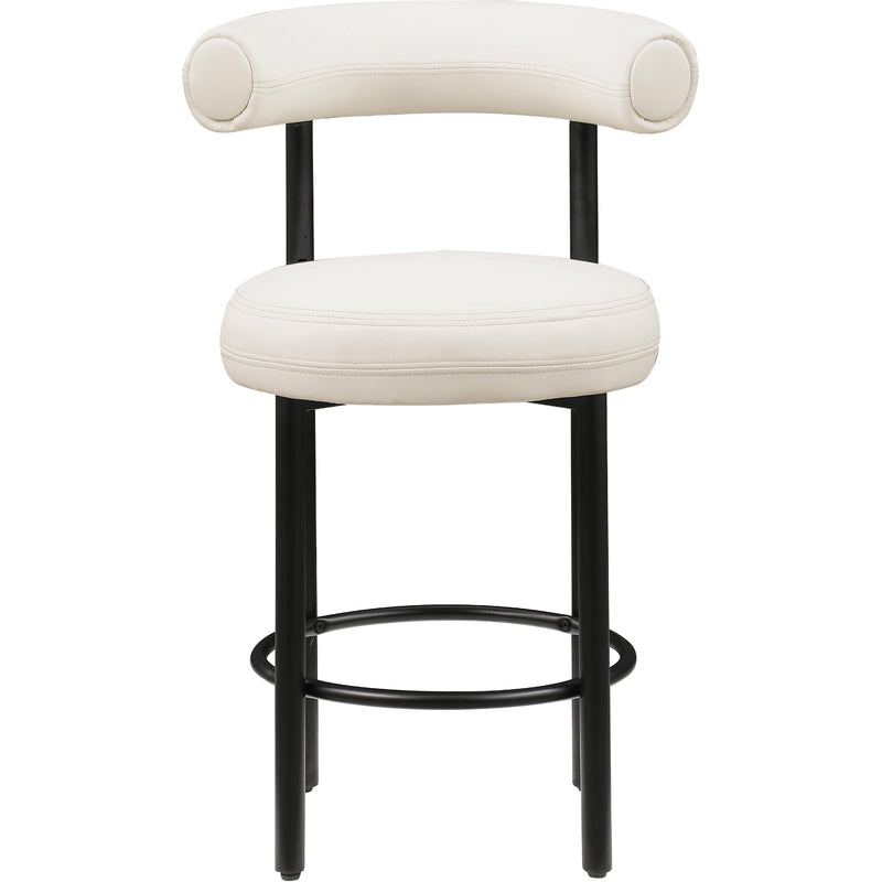 Meridian Bordeaux Cream Vegan Leather Counter Stool IMAGE 3